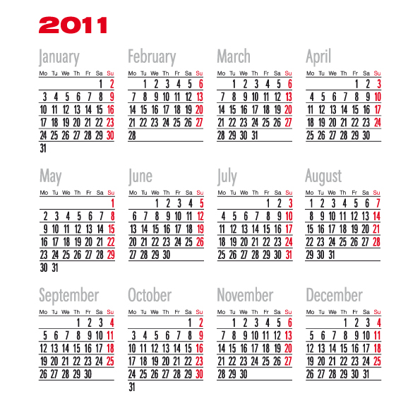free vector Beautiful 2011 calendar template 03 vector
